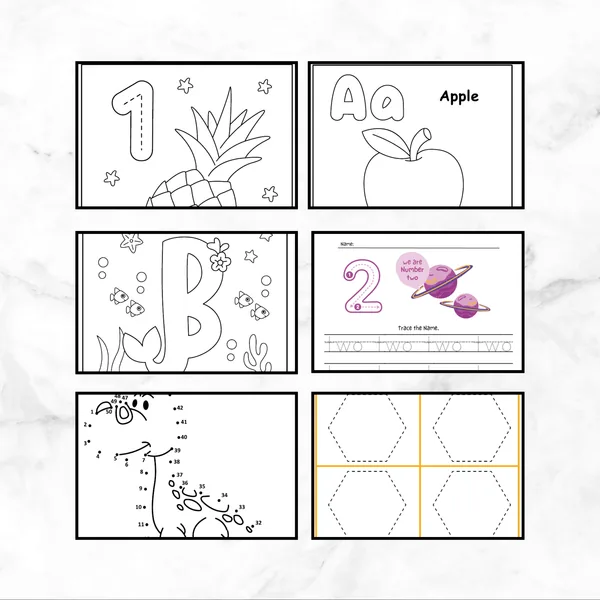 مجموعة 6 كتب للتلوين والتعلم